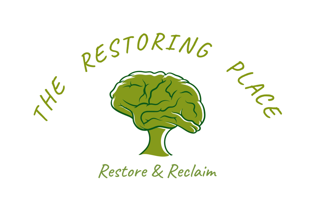 Logo featuring a green tree with brain-like foliage, symbolizing restoration and reclamation.